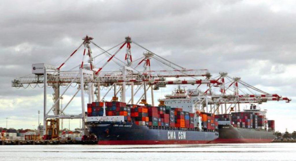 货柜码头，Container terminal. Port of Melbourne.