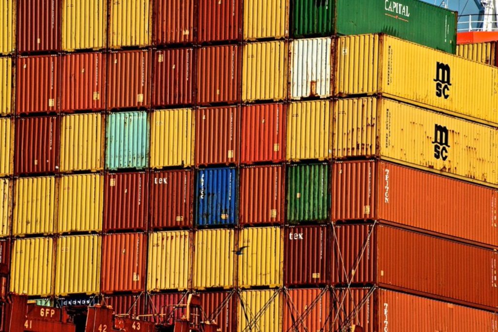 港口集装箱货柜,Onboard shipping containers, Savannah, GA
