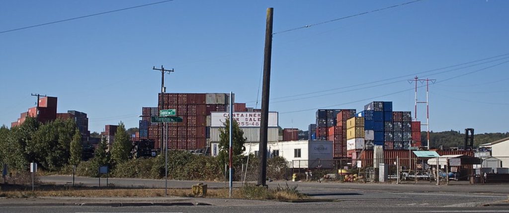 港口集装箱货柜，Shipping containers in Seattle
