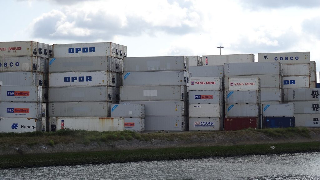 港口集装箱货柜，Shipping container stacks - Port of Rotterdam - 2014 - 3.jpg