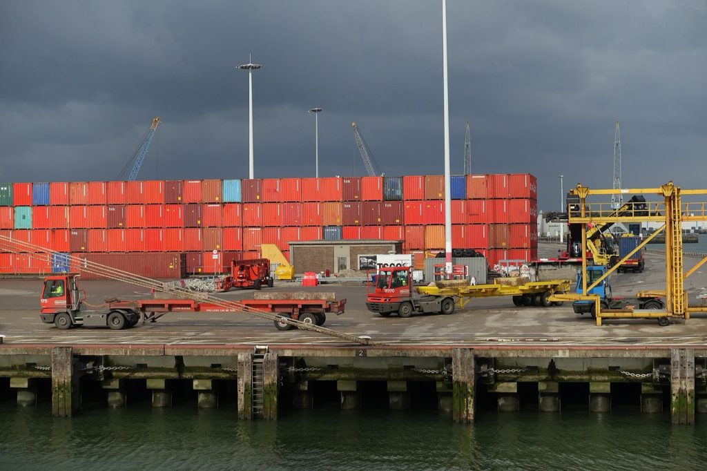 港口集装箱货柜，Shipping containers @ Container terminal @ Harbour Tour @ Spido @ Rotterdam (299