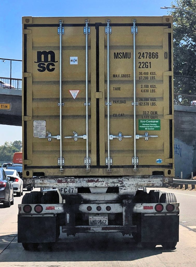 联运货柜，MSC shipping container yellow 2.jpg